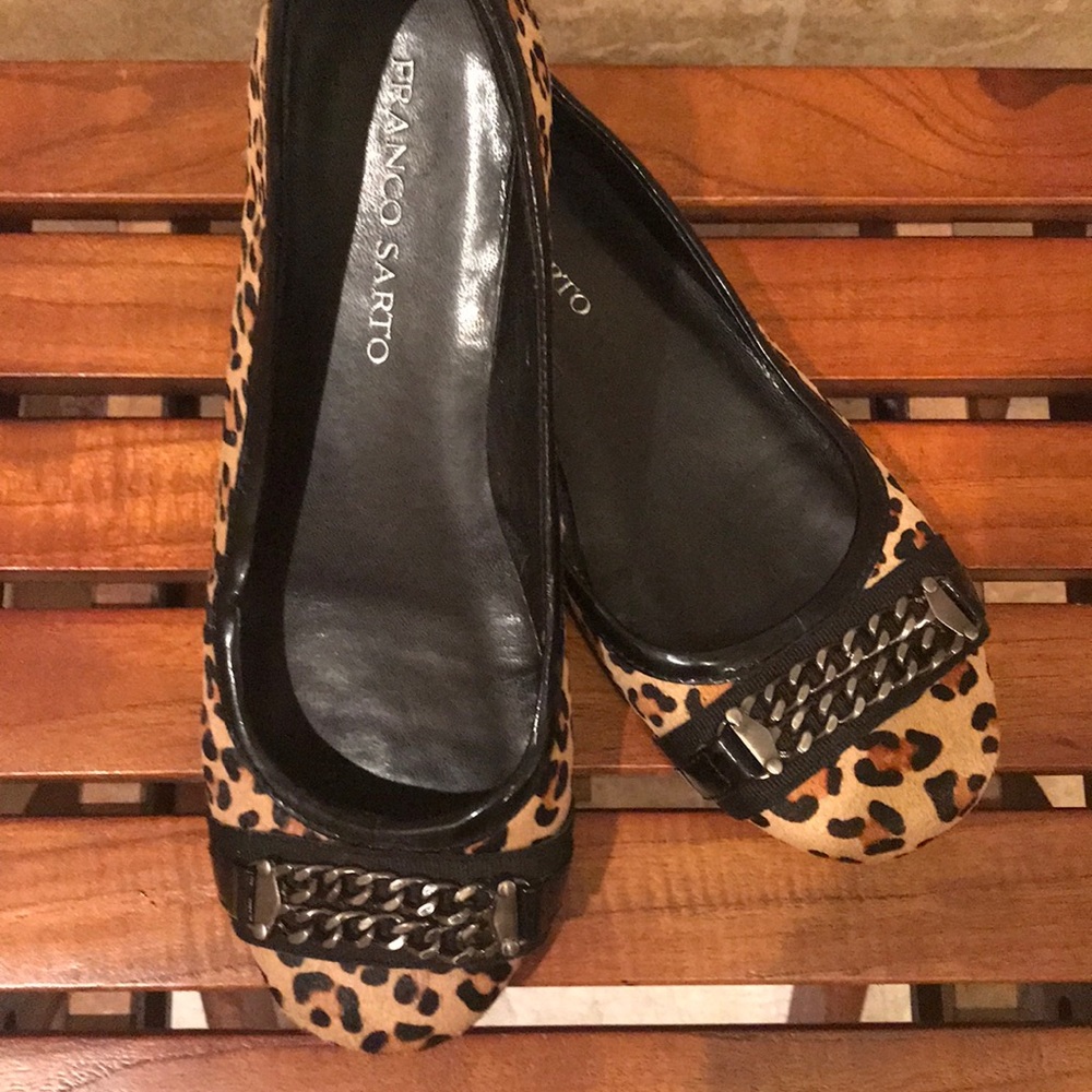 Franco Sarto leopard flats